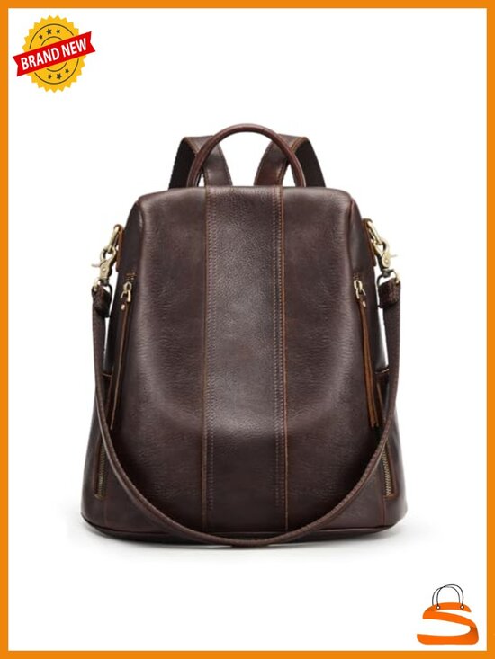 Leather Backpack Purse for Women Anti-Theft Rucksack Shoulder Bag Medium main image 4